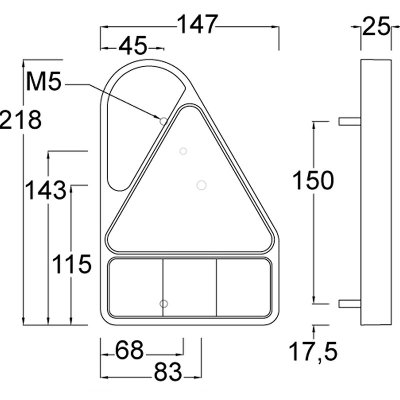 Maypole Rear Combination Lamp RH LED Stop Tail Indicator Fog Rev Reflex MP8605R - View 2