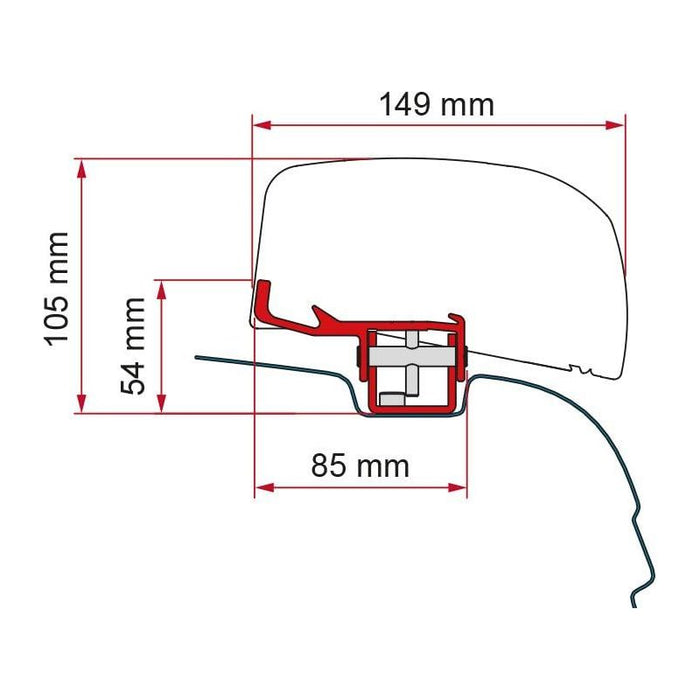 Fiamma F40 Van Adapter Vwt5/T6 R/H Fitting L/H Vehicle 98655Z030 Fiamma - UK Camping And Leisure