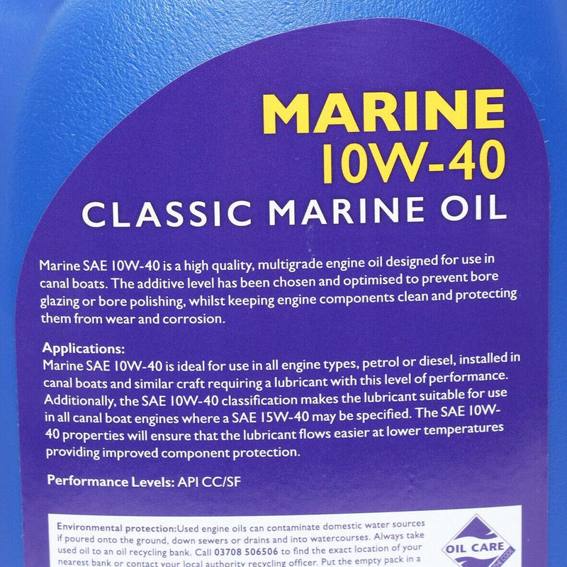 Morris Classic Marine Oil 10W 40 SAE 5L Marine Engine Oil for Classic Boats Morris - UK Camping And Leisure
