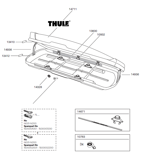 Thule Sticker silb+schw.Hint.kl - 1 Pack