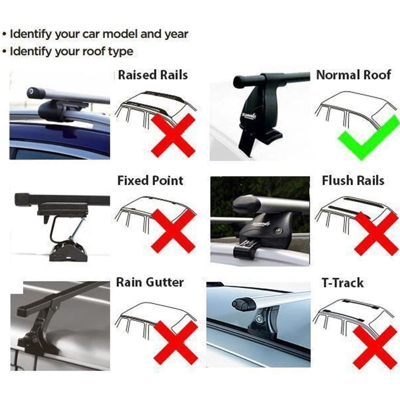 Summit SUP-A093 Premium Aluminium Multi-Fit Roof Bars, Lockable, Set of 2 Summit - UK Camping And Leisure