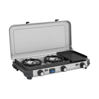 Campingaz Camping Kitchen 2 Multi-Cook Double Burner Portable Camping Gas Stove and Side Grill