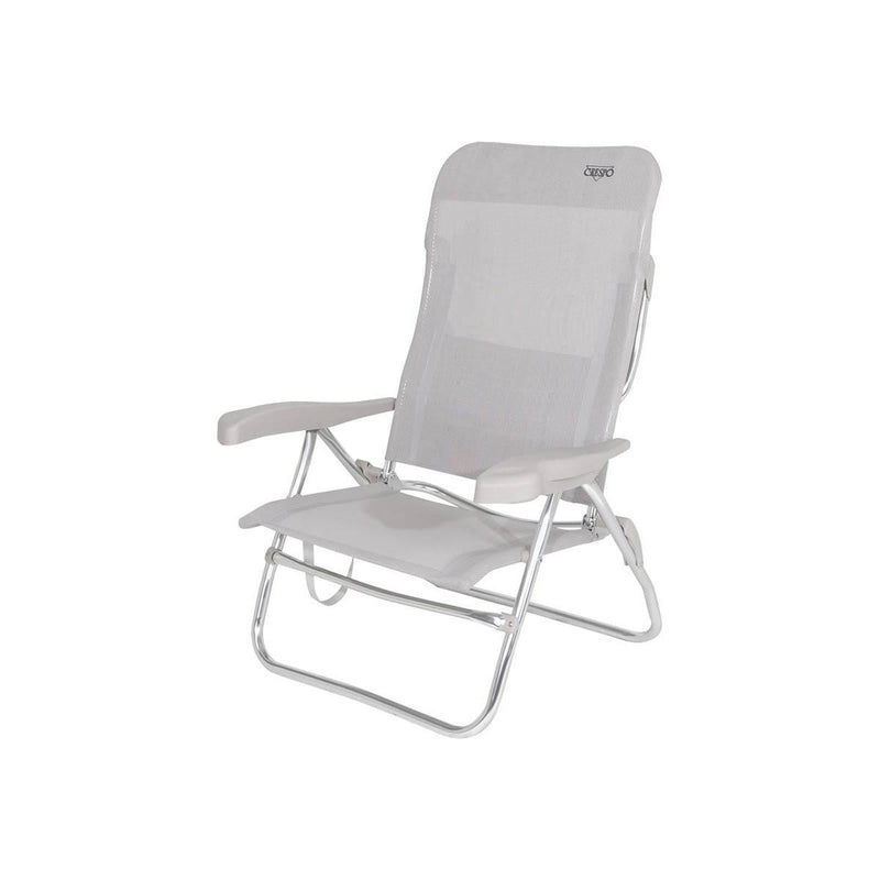 Crespo Beach Chair AL/223 Light Grey Crespo - UK Camping And Leisure