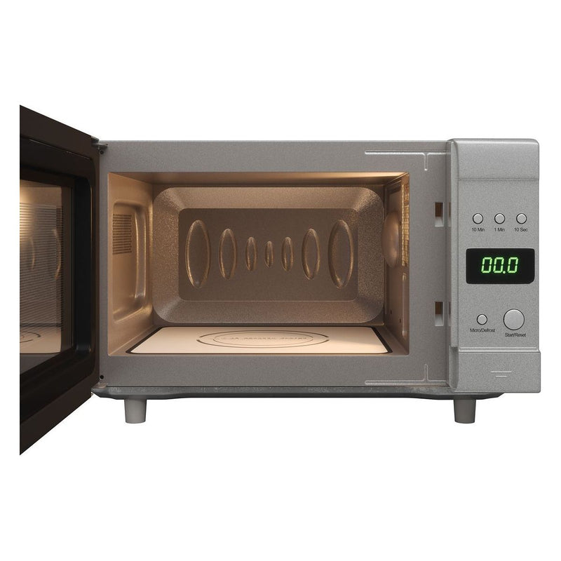 Flatbed Microwave in Silver Without Rotating Plate (230V, 700W, 20L) Nova - UK Camping And Leisure