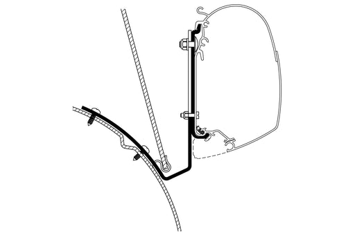 Thule Adapter T Omnistor 4200 Awning – VW T4 with Lift Roof (2 × 8 cm Brackets) Thule - UK Camping And Leisure