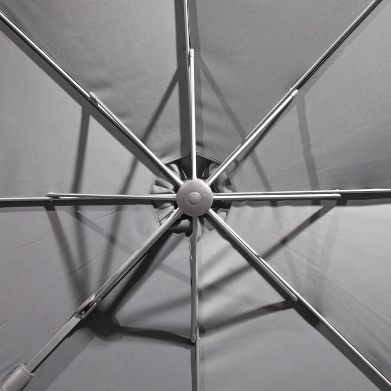 Dellonda Cantilever Parasol with 360 Rotation, Tilt & Cover 3m - Grey Dellonda - UK Camping And Leisure