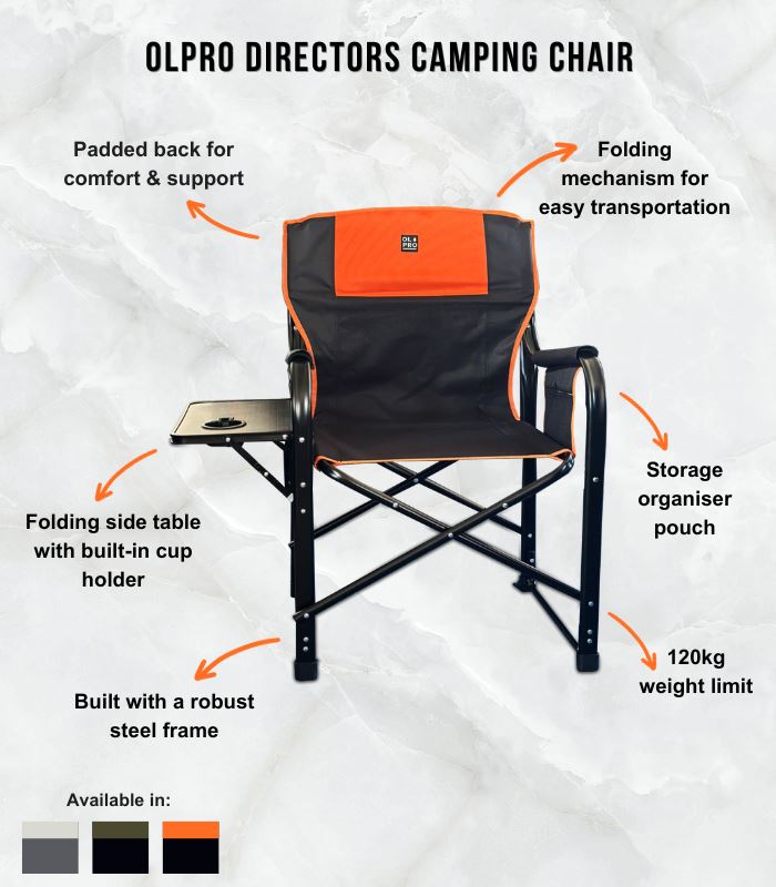 Olpro Directors Chair Orange & Black