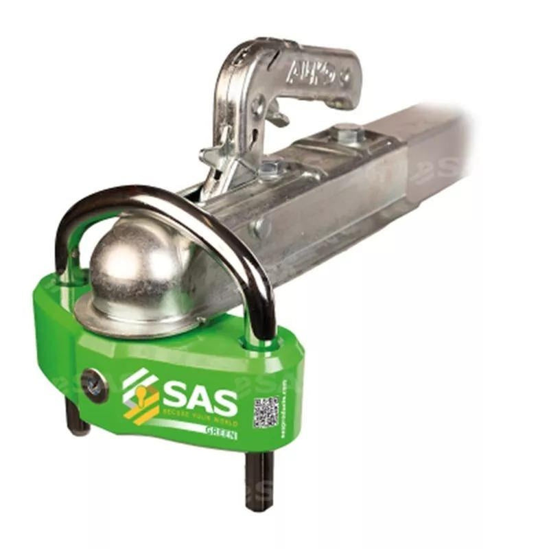 SAS Green Caravan Hitchlock Trailer Universal Hitch Coupling Tow Ball Lock High Security SAS - UK Camping And Leisure