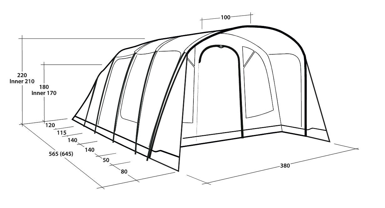 Outwell Denver 6 Pole Tent Green 6 Person Outwell - UK Camping And Leisure