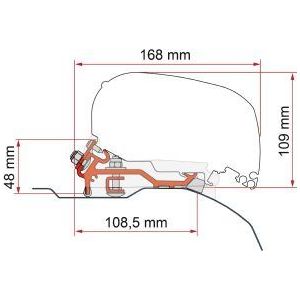 Fiamma F80/F65 Adapter Ducato Low Profile >06 Black 98655Z150 Fiamma - UK Camping And Leisure