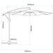 Dellonda Banana Parasol with Cover 3m - Grey DG264 Dellonda - UK Camping And Leisure