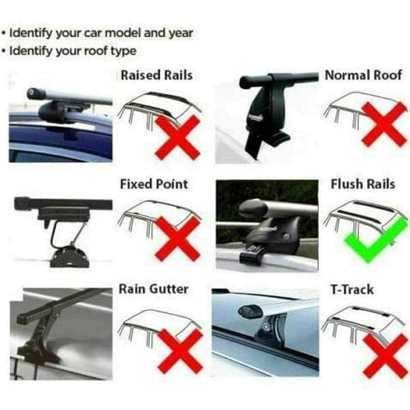 Summit SUM-005 Locking Roof Bars in Aluminium (Pair of) For Cars with Flush Rails - 1.35m, Silver Summit - UK Camping And Leisure