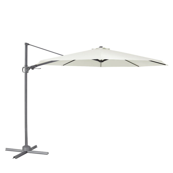 Dellonda Cantilever Parasol with 360 Rotation, Tilt & Cover 3m - Cream Dellonda - UK Camping And Leisure