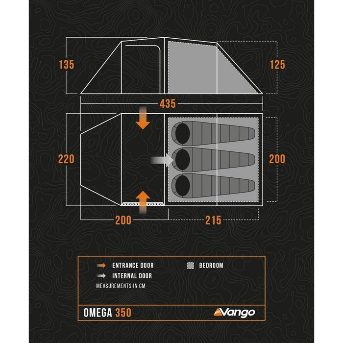 Vango Omega 350 Tent Forest Green Vango - UK Camping And Leisure