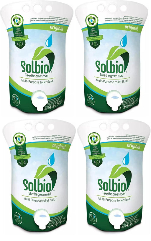 4x Solbio Organic Chemical Toilet Fluid Waste & Flush 1.6L x40 Doses Solbio - UK Camping And Leisure