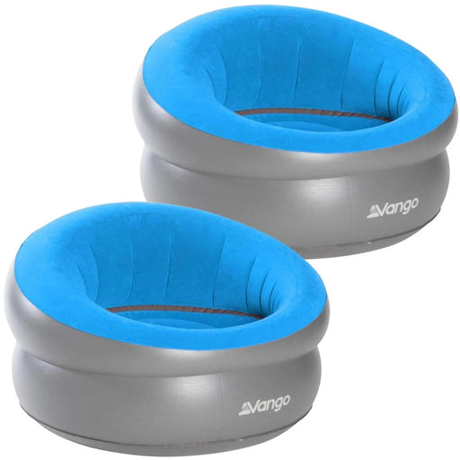 2x Vango Inflatable Donut Flocked Chair Mykonos Blue Vango - UK Camping And Leisure