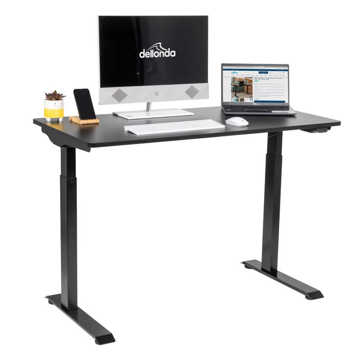 Dellonda Single Motor Adjustable-Height Electric Sit/Stand Desk - Black Desktop Dellonda - UK Camping And Leisure