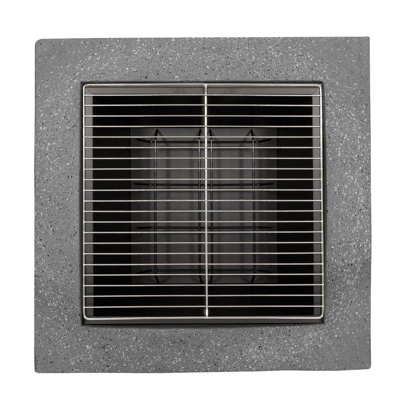 Dellonda Square Fire Pit with BBQ Grill Safety Mesh Screen Fire Poker Dark Grey Dellonda - UK Camping And Leisure