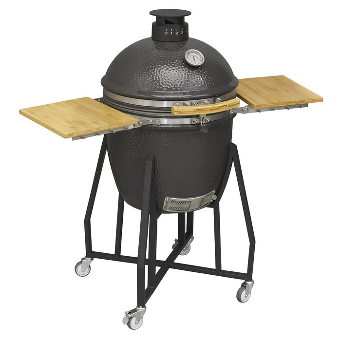 Dellonda Deluxe 22"(56cm) Ceramic Kamado Style BBQ with Wheeled Stand Dellonda - UK Camping And Leisure