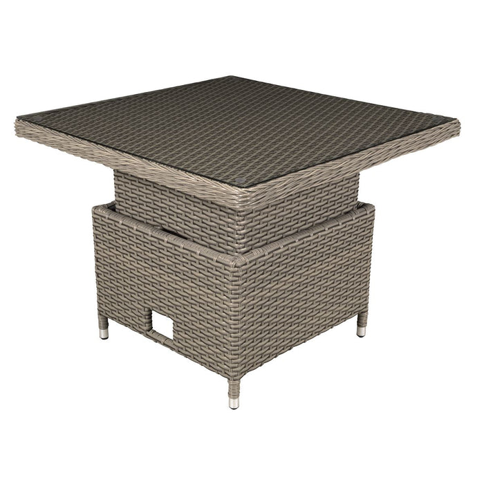 Dellonda Chester Rattan Wicker Adjustable-Height Outdoor Dining Table Dellonda - UK Camping And Leisure