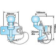 Maypole Tow Ball and Pin Towbar Coupling Hitch MP84 50mm Ball 25mm Pin Maypole - UK Camping And Leisure