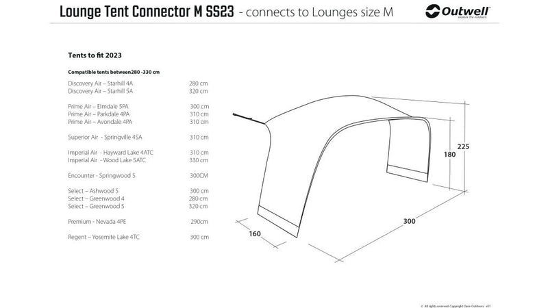 Outwell Lounge Tent Lounge Connector Medium