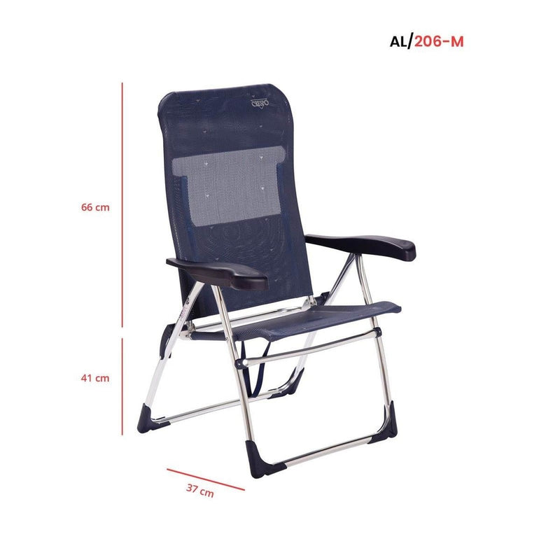 Crespo Beach Chair AL/206 Dark Blue Crespo - UK Camping And Leisure
