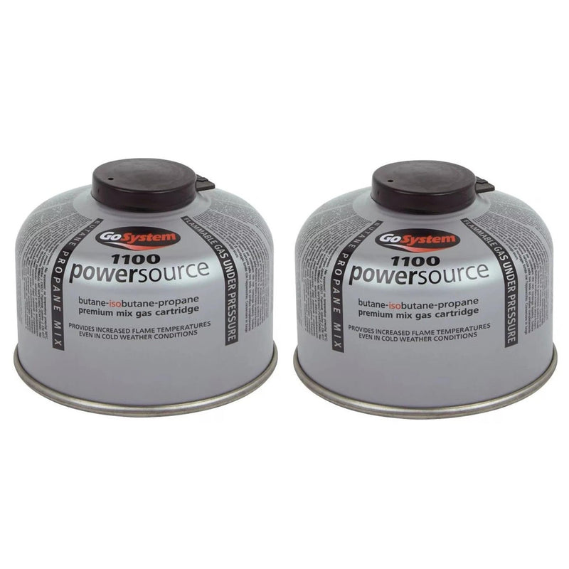 2x Go System PowerSource Butane Propane Threaded Gas Canister - 100g Go System - UK Camping And Leisure