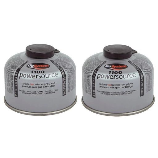 2x Go System PowerSource Butane Propane Threaded Gas Canister - 100g Go System - UK Camping And Leisure