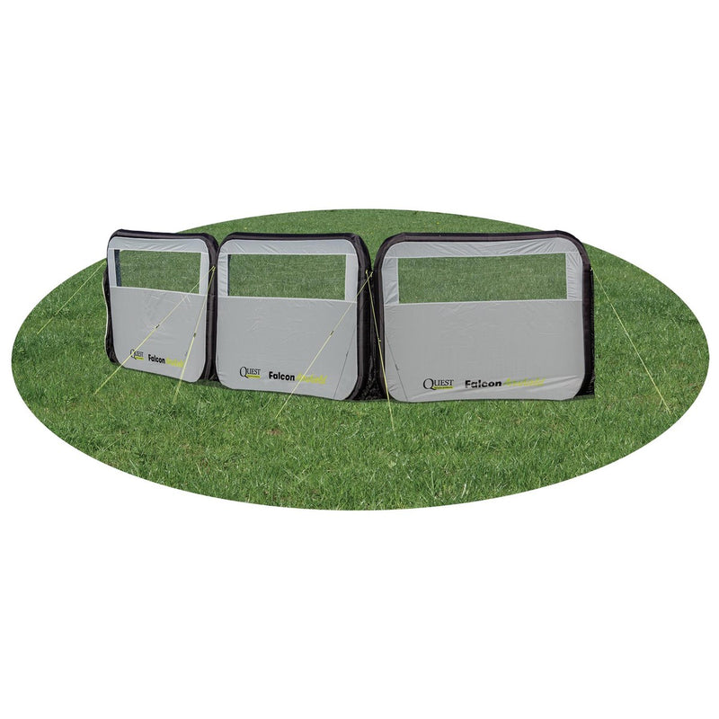 Quest Falcon Pro AirShield 500 Windbreak (3 panels - mid grey) Quest Leisure - UK Camping And Leisure