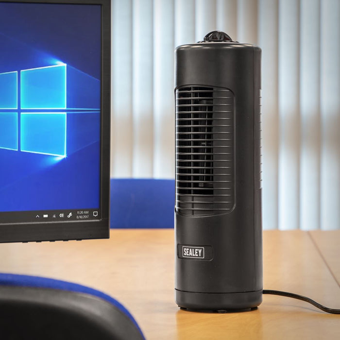 Sealey Oscillating Desk Tower Fan 2-Speed 12" 230V STF12C Sealey - UK Camping And Leisure