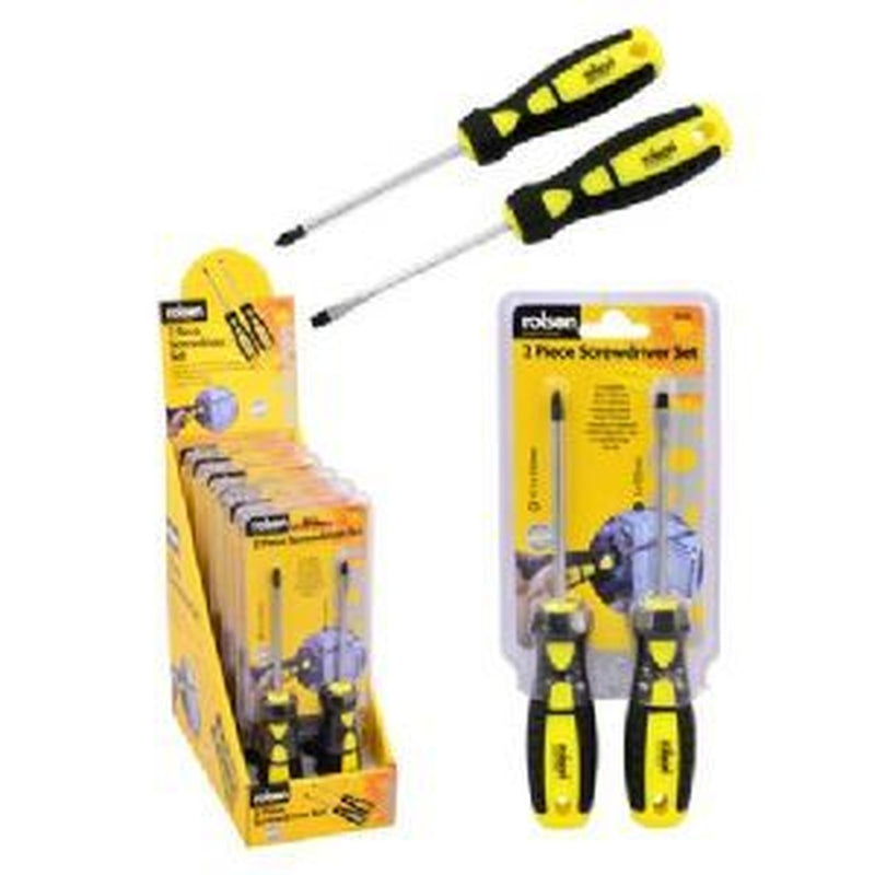 Rolson Cushion Handle Screwdriver (2) 29180 UK Camping And Leisure - UK Camping And Leisure