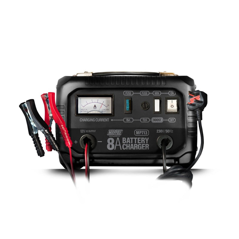 Maypole Heavy Duty Steel 8A 8 Amp 12V Car Van Tractor Battery Charger - View 2