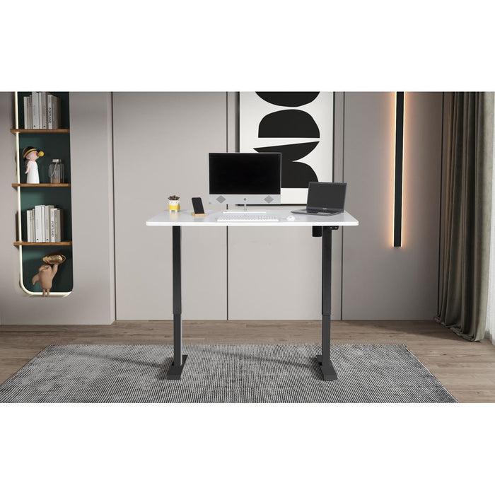 Dellonda Single Motor Adjustable-Height Electric Sit/Stand Desk - White Desktop Dellonda - UK Camping And Leisure