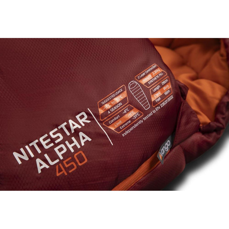 Vango Nitestar Alpha 450 Winery Single Sleeping Bag - View 4