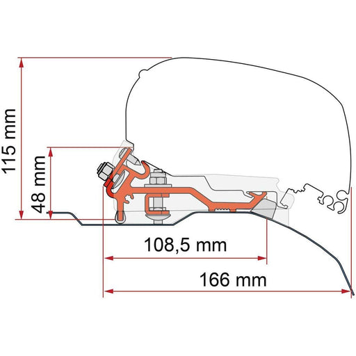 Fiamma Ducato Low Profile H2 L4 Kit 2006 Onwards for F80 Awnings (98655Z148) Fiamma - UK Camping And Leisure