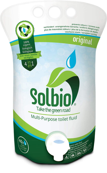 2x Solbio Organic Chemical Toilet Fluid Waste & Flush 1.6L x40 Doses Solbio - UK Camping And Leisure