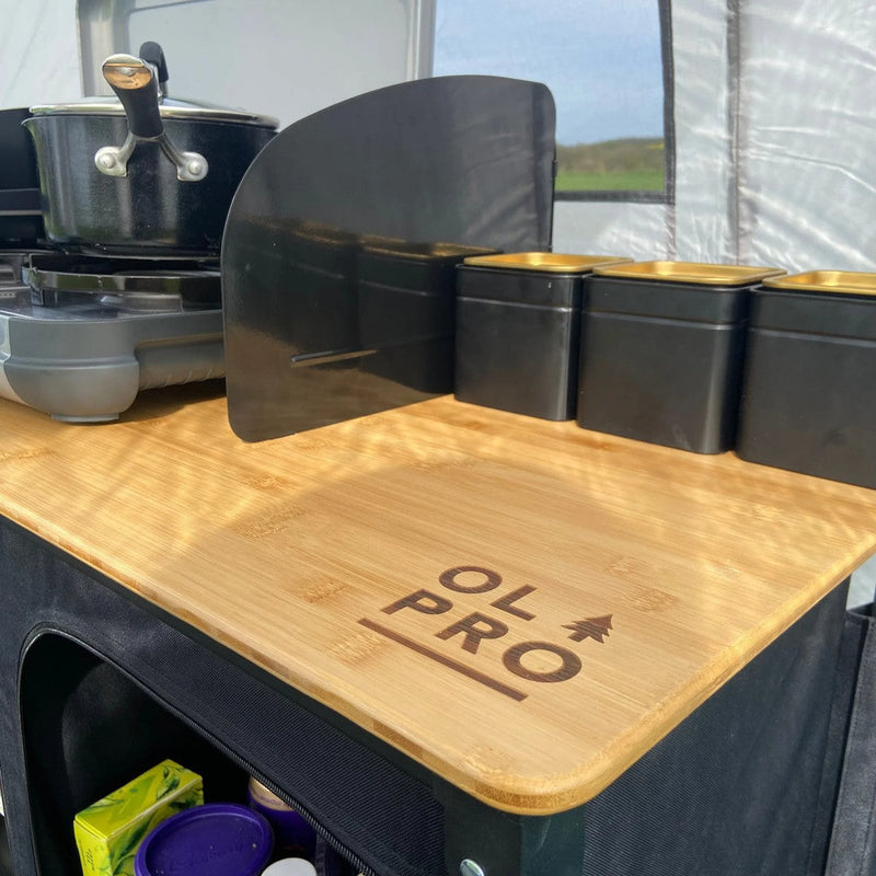 Olpro Deluxe Camp Kitchen with Double Cupboard - 100cm x 106.5cm