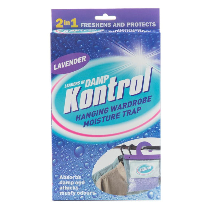 Keep Your Wardrobe Fresh with Kontrol Hanging Moisture Trap Lavender Scent (1L) Kontrol Krystals - UK Camping And Leisure