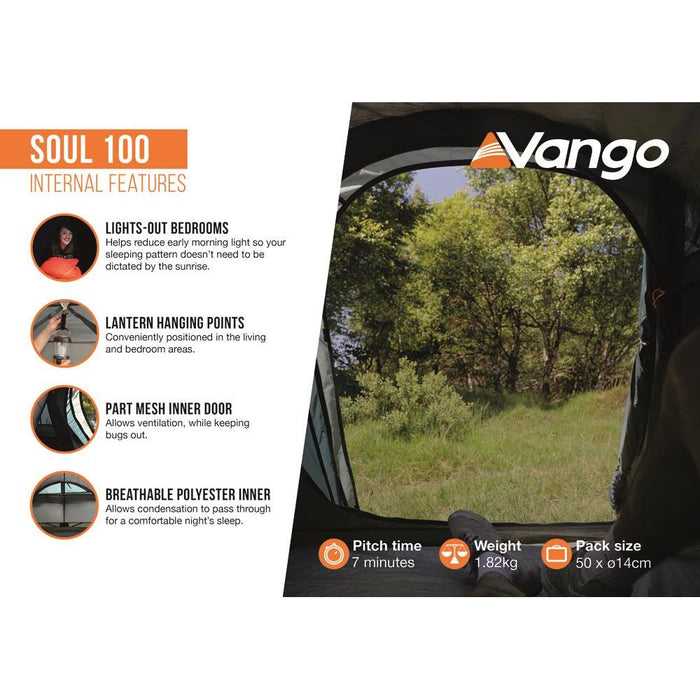 Vango Soul 100 Tent 1 Person Man Waterproof Outdoor Camping Hiking Festival