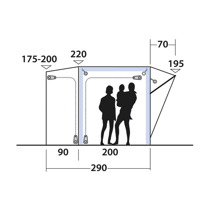 Outwell Park PowerAir Driveaway Awning Campervan 175-200cm Low - View 19
