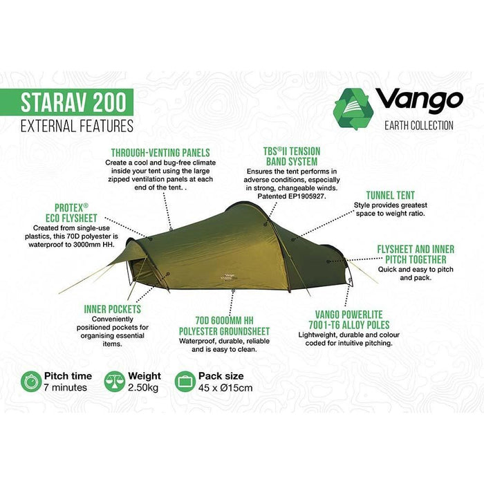 Vango Starav  200 Pamir Green 2 Person Tent