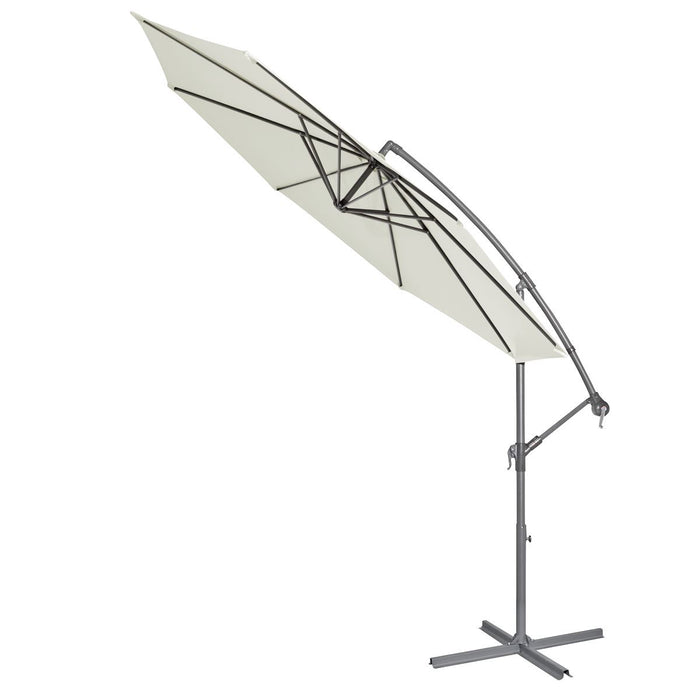 Dellonda Banana Parasol with Cover 3m - Cream DG265 Dellonda - UK Camping And Leisure