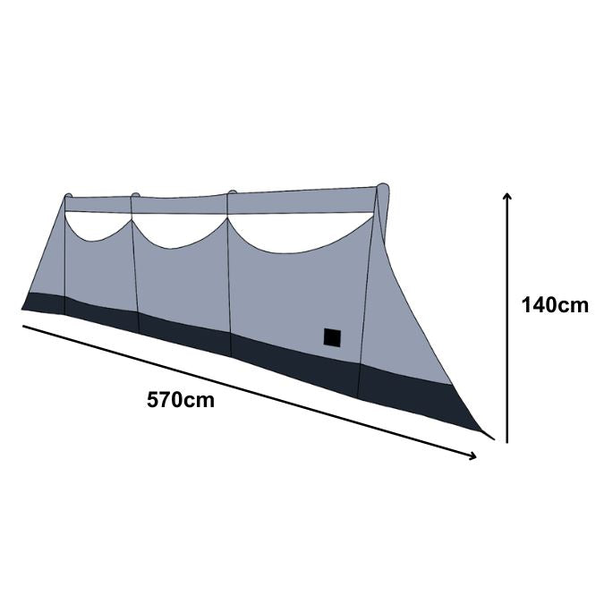 Olpro Inflatable 5.7m Wide Windbreak Charcoal
