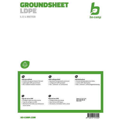 Bo-Camp Groundsheet Tarpaulin Transparent 4x4 Metres Bo-Camp - UK Camping And Leisure