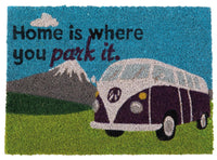 Quest Campervan Door Mat Home Is Where You Park It Outdoor Heavy Duty Coir for VW