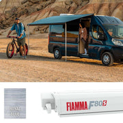 Fiamma Polar White F80S 320 Royal Blue Fabric (07830B01Q) Winch Handle Wall Mounted Fiamma - UK Camping And Leisure