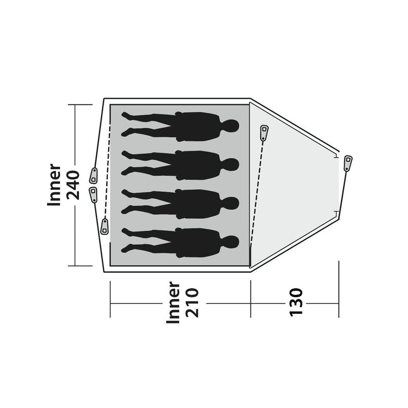 Outwell Cloud 4 Person Two Room Dome Tent 4 Berth inc  Sealed Grounsheet - View 14