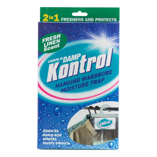 Keep Your Wardrobe Fresh with Kontrol Hanging Moisture Trap Linen Scent (1L) Kontrol Krystals - UK Camping And Leisure