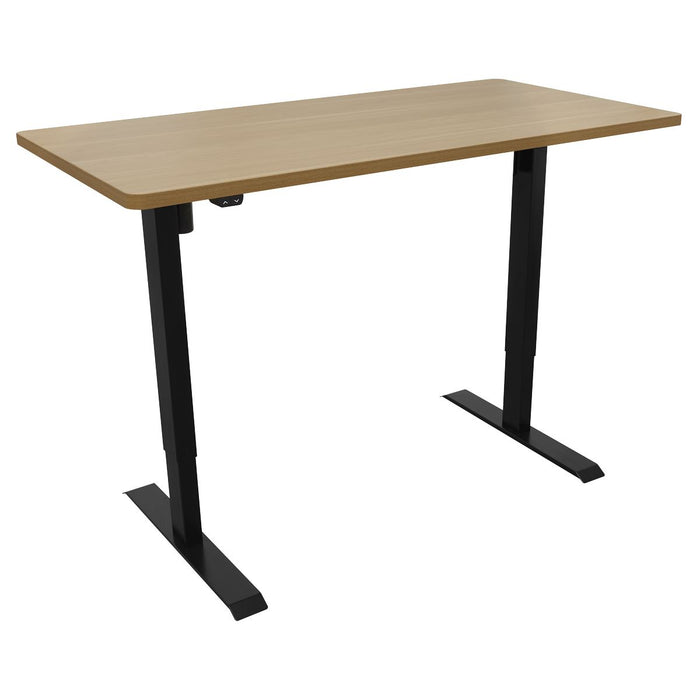 Dellonda Single Motor Adjustable-Height Electric Sit/Stand Desk - Oak Desktop Dellonda - UK Camping And Leisure